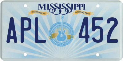 MS license plate APL452