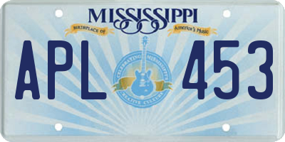 MS license plate APL453