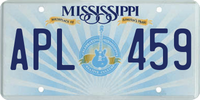 MS license plate APL459