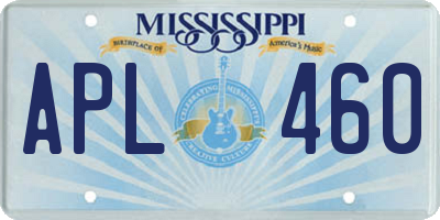 MS license plate APL460