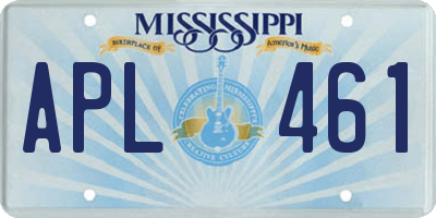 MS license plate APL461