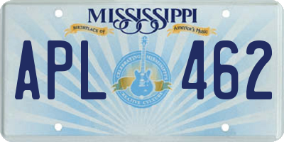 MS license plate APL462