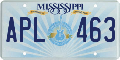 MS license plate APL463
