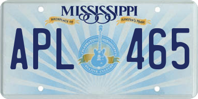 MS license plate APL465