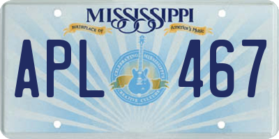 MS license plate APL467