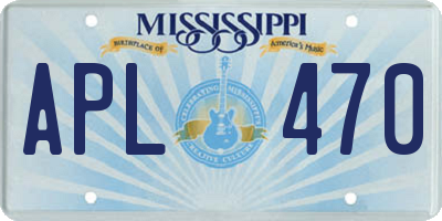 MS license plate APL470