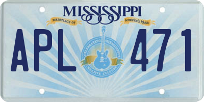 MS license plate APL471