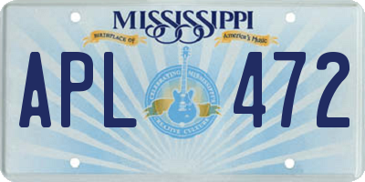 MS license plate APL472