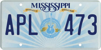 MS license plate APL473