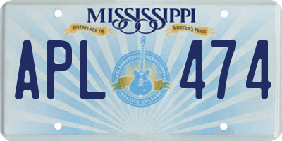 MS license plate APL474