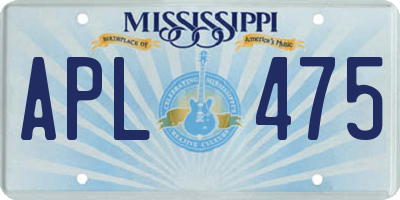 MS license plate APL475