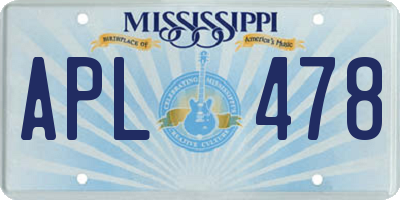 MS license plate APL478