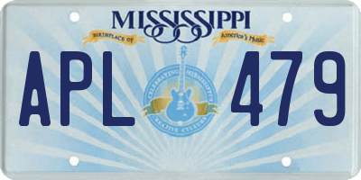 MS license plate APL479
