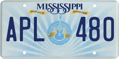 MS license plate APL480