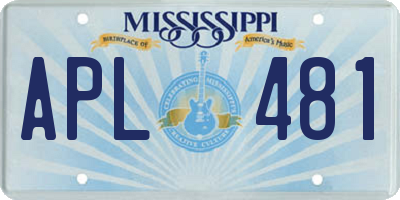 MS license plate APL481