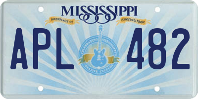MS license plate APL482