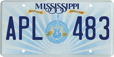 MS license plate APL483