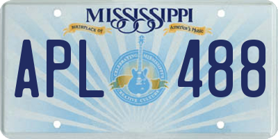 MS license plate APL488