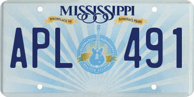 MS license plate APL491
