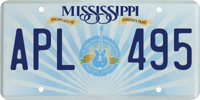 MS license plate APL495