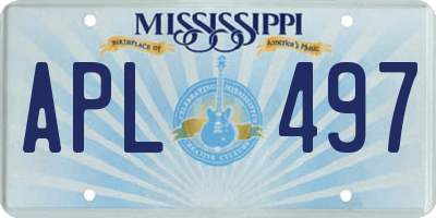 MS license plate APL497