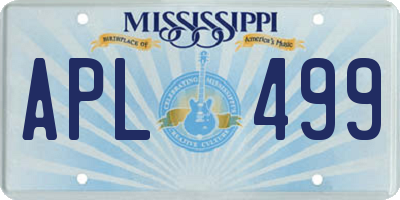 MS license plate APL499