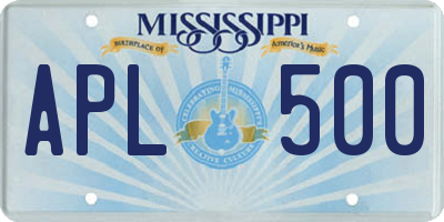 MS license plate APL500