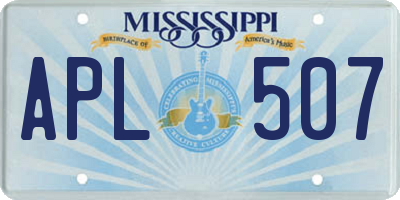 MS license plate APL507