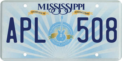 MS license plate APL508
