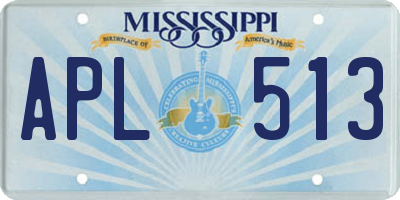 MS license plate APL513