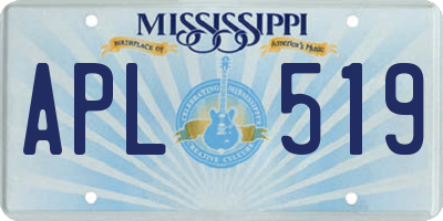 MS license plate APL519