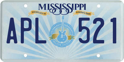MS license plate APL521