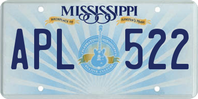 MS license plate APL522