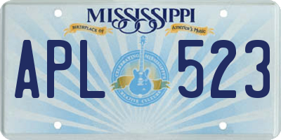 MS license plate APL523