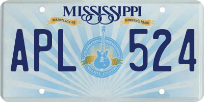 MS license plate APL524