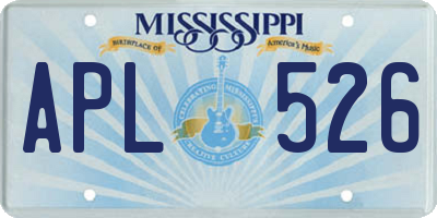 MS license plate APL526