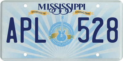 MS license plate APL528