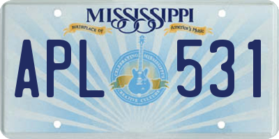 MS license plate APL531