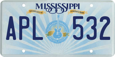 MS license plate APL532