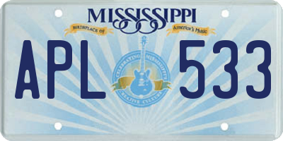 MS license plate APL533