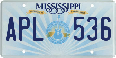 MS license plate APL536