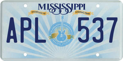 MS license plate APL537