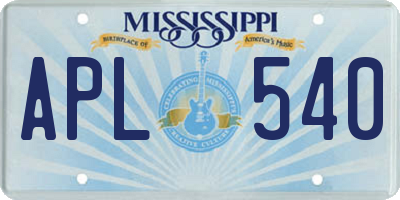 MS license plate APL540