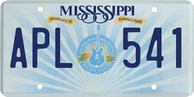MS license plate APL541