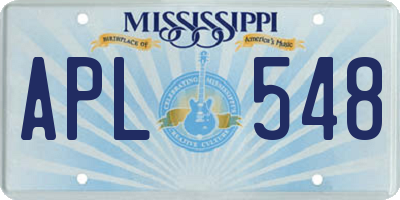 MS license plate APL548
