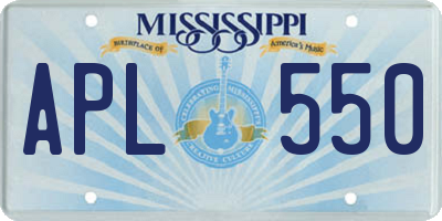 MS license plate APL550