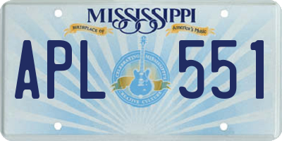 MS license plate APL551