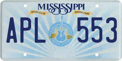 MS license plate APL553