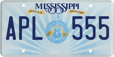 MS license plate APL555