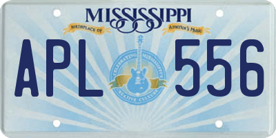 MS license plate APL556